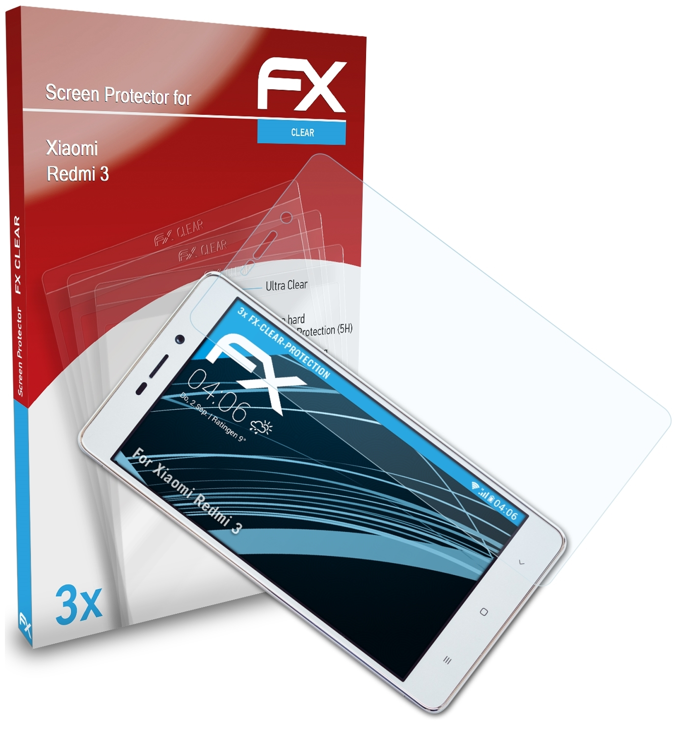 ATFOLIX 3x Redmi Displayschutz(für Xiaomi 3) FX-Clear