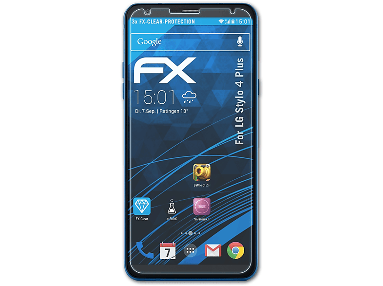 LG ATFOLIX Plus) 3x FX-Clear 4 Displayschutz(für Stylo