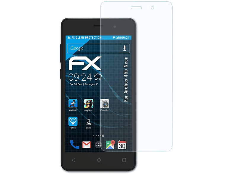 FX-Clear 45b Neon) Displayschutz(für ATFOLIX Archos 3x