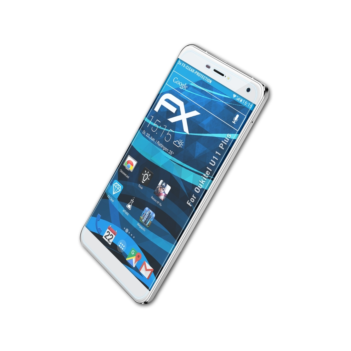 U11 3x Displayschutz(für FX-Clear Oukitel ATFOLIX Plus)