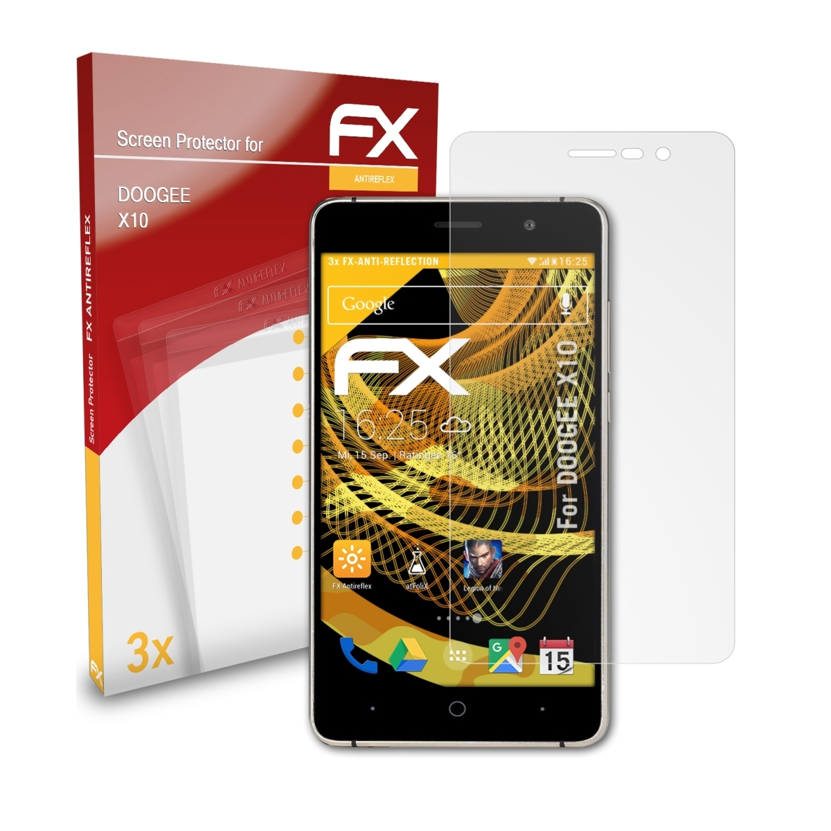 3x ATFOLIX X10) Displayschutz(für FX-Antireflex Doogee
