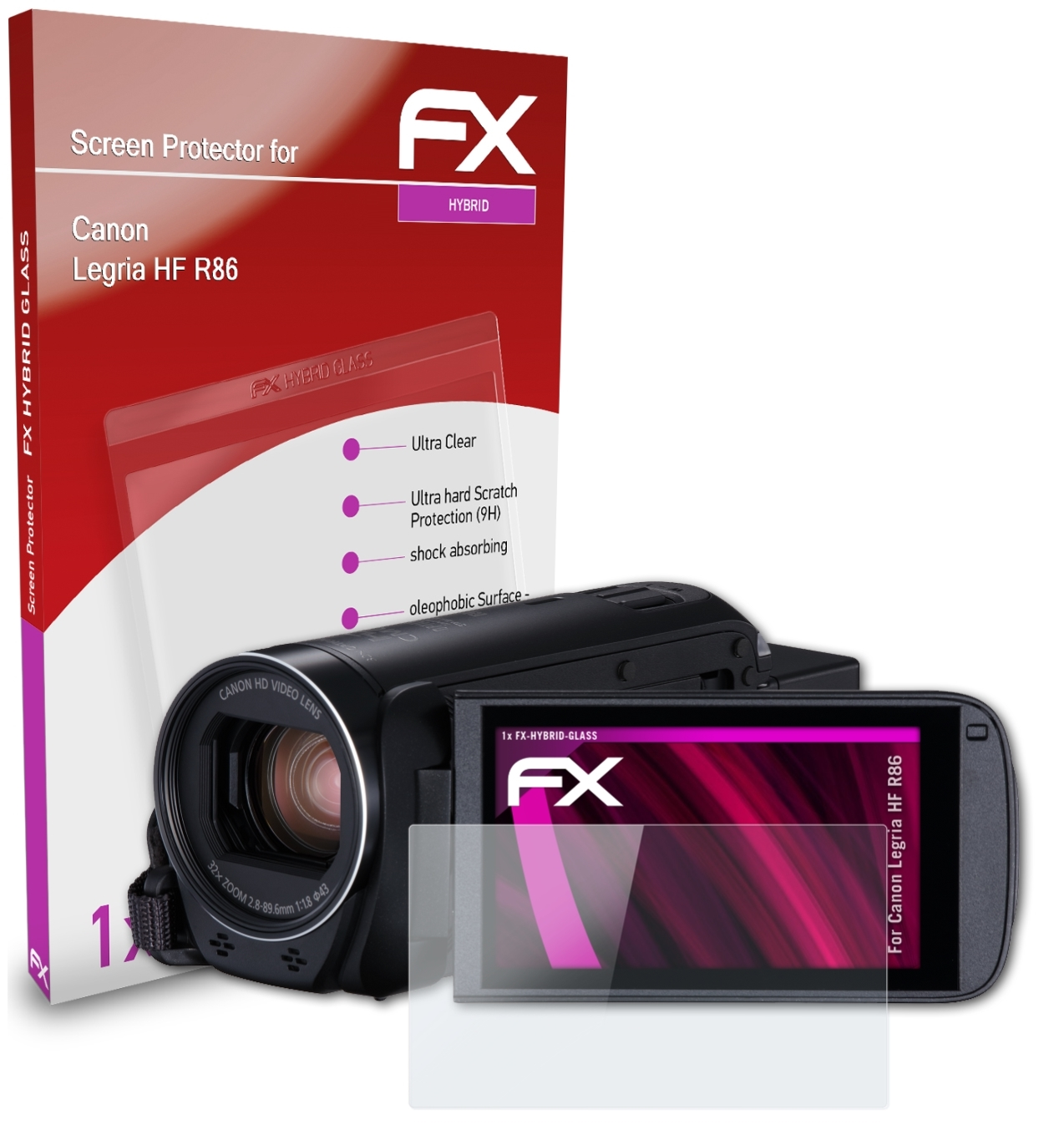 Legria FX-Hybrid-Glass ATFOLIX R86) HF Canon Schutzglas(für