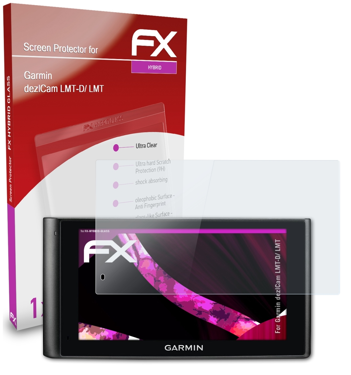 ATFOLIX FX-Hybrid-Glass Schutzglas(für Garmin dezlCam LMT-D/ LMT)