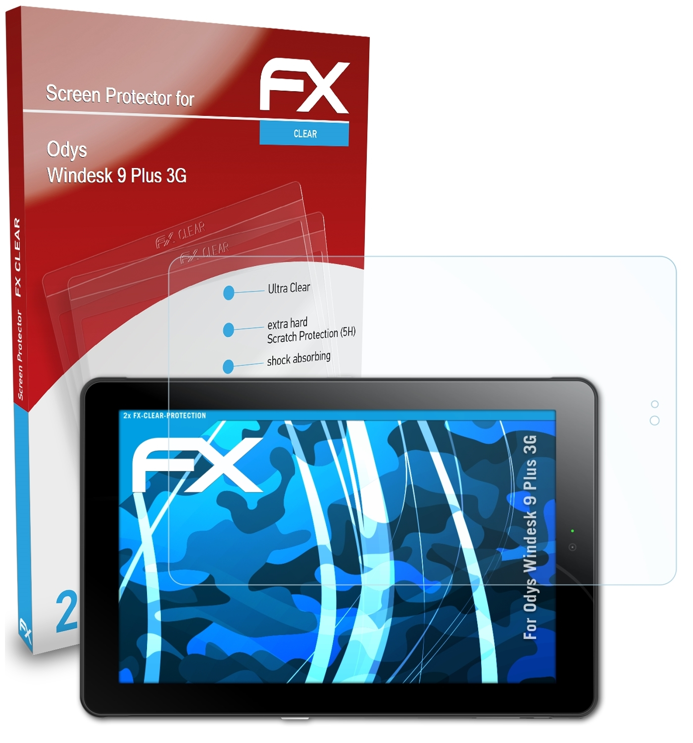 Odys 9 2x 3G) Displayschutz(für Windesk ATFOLIX FX-Clear Plus