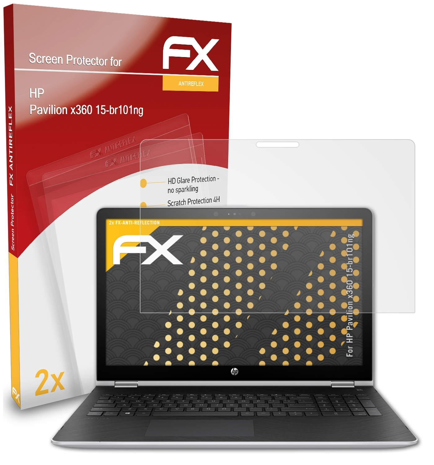 Pavilion x360 2x HP Displayschutz(für 15-br101ng) ATFOLIX FX-Antireflex