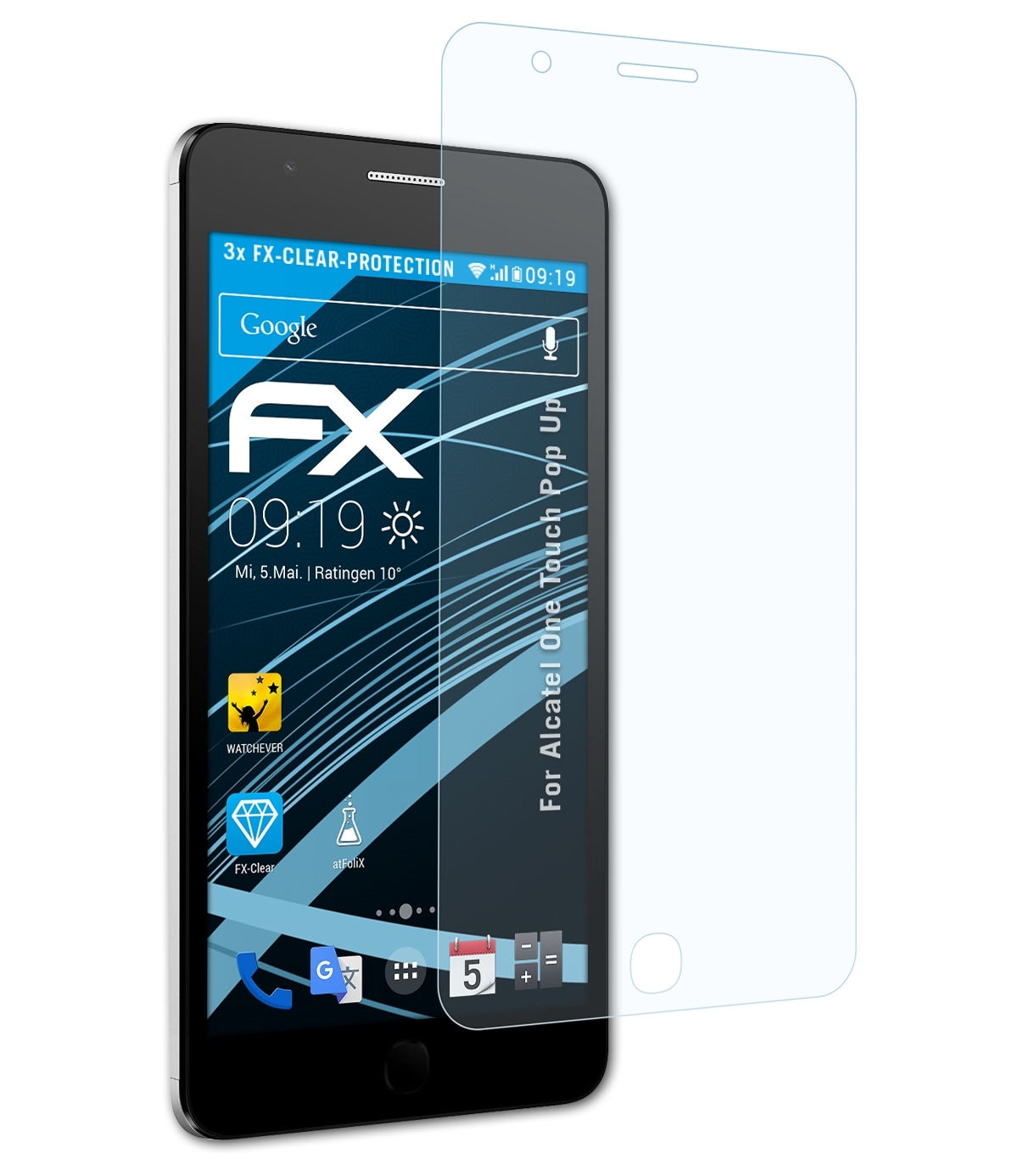 Pop One ATFOLIX 3x Displayschutz(für Up) FX-Clear Alcatel Touch