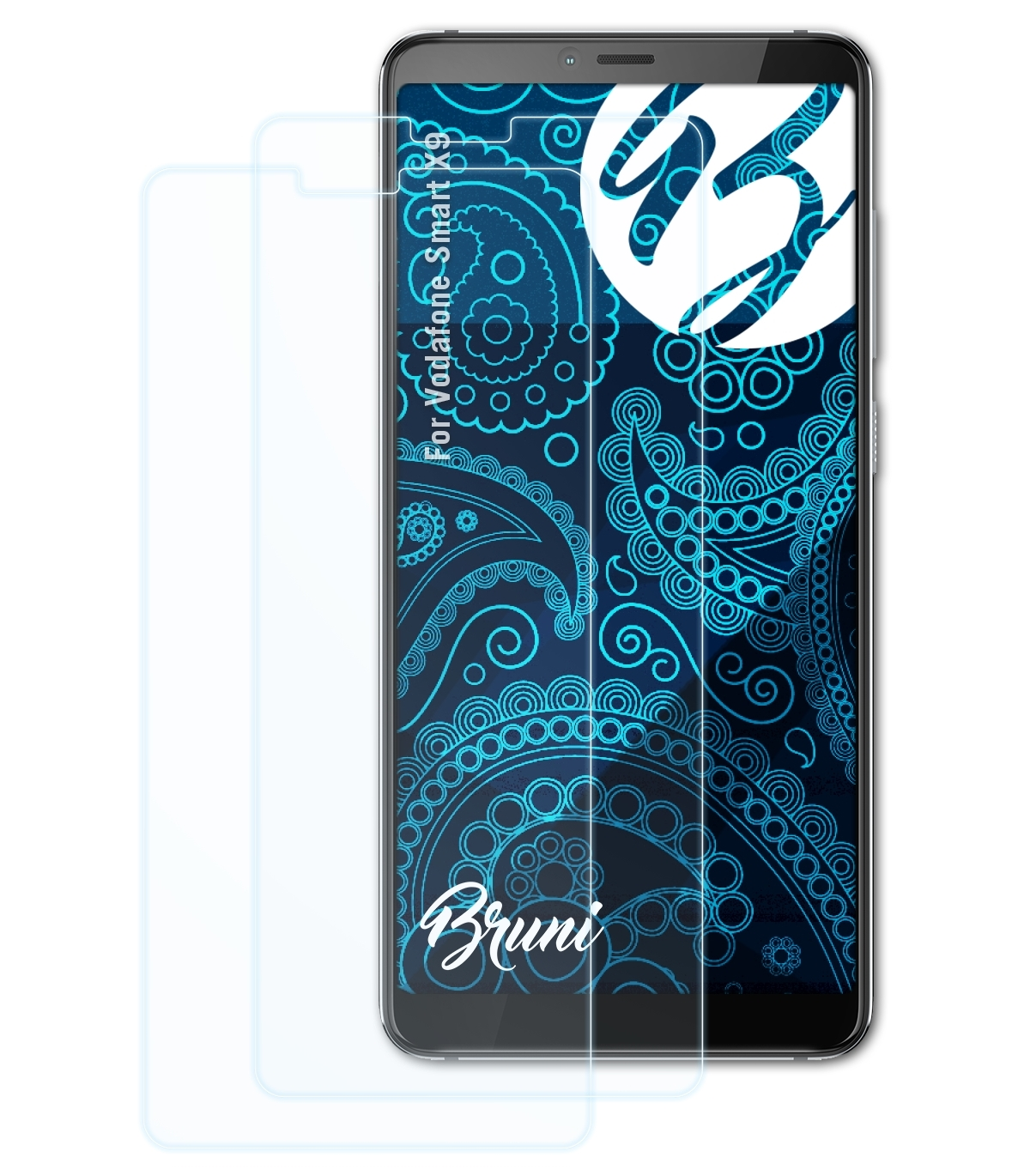 BRUNI 2x Basics-Clear Vodafone Schutzfolie(für Smart X9)