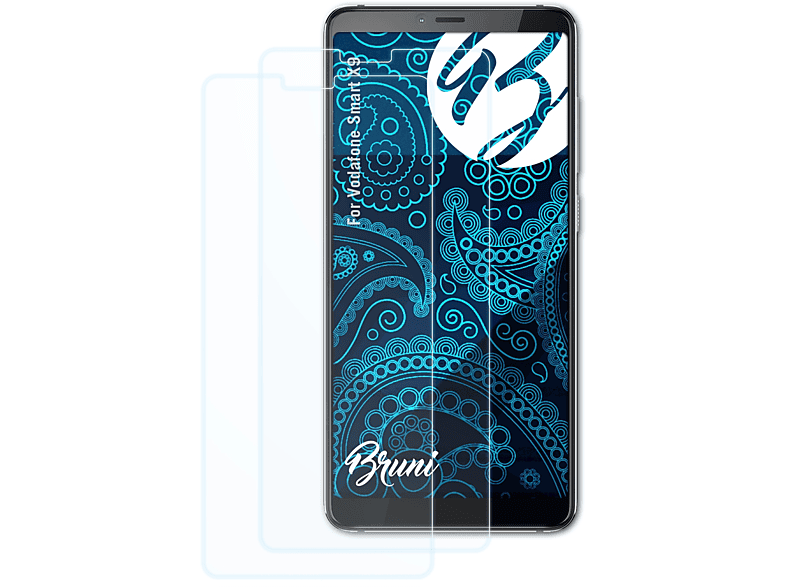 BRUNI 2x Basics-Clear Schutzfolie(für Vodafone Smart X9)