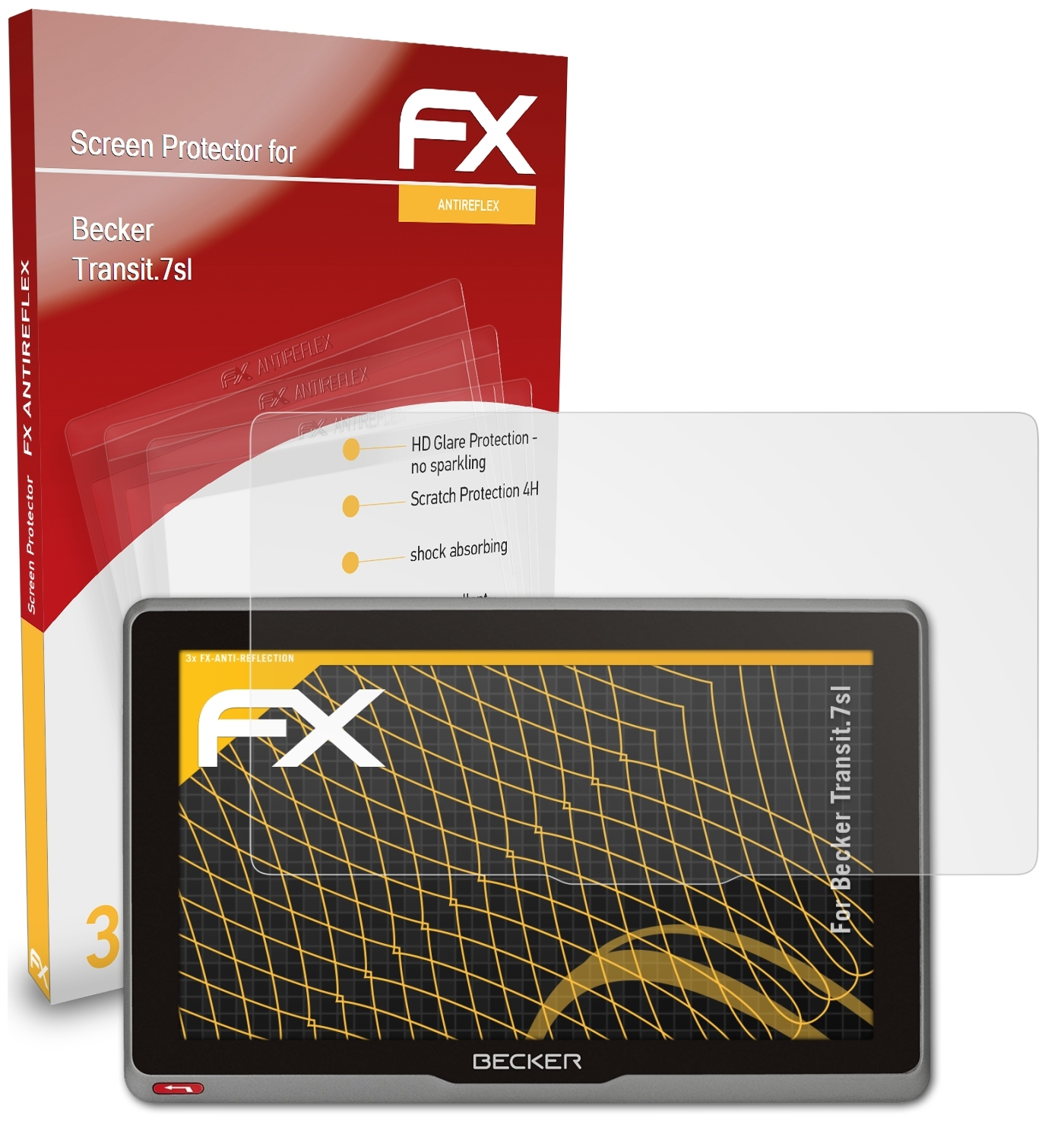 FX-Antireflex ATFOLIX Becker Displayschutz(für Transit.7sl) 3x
