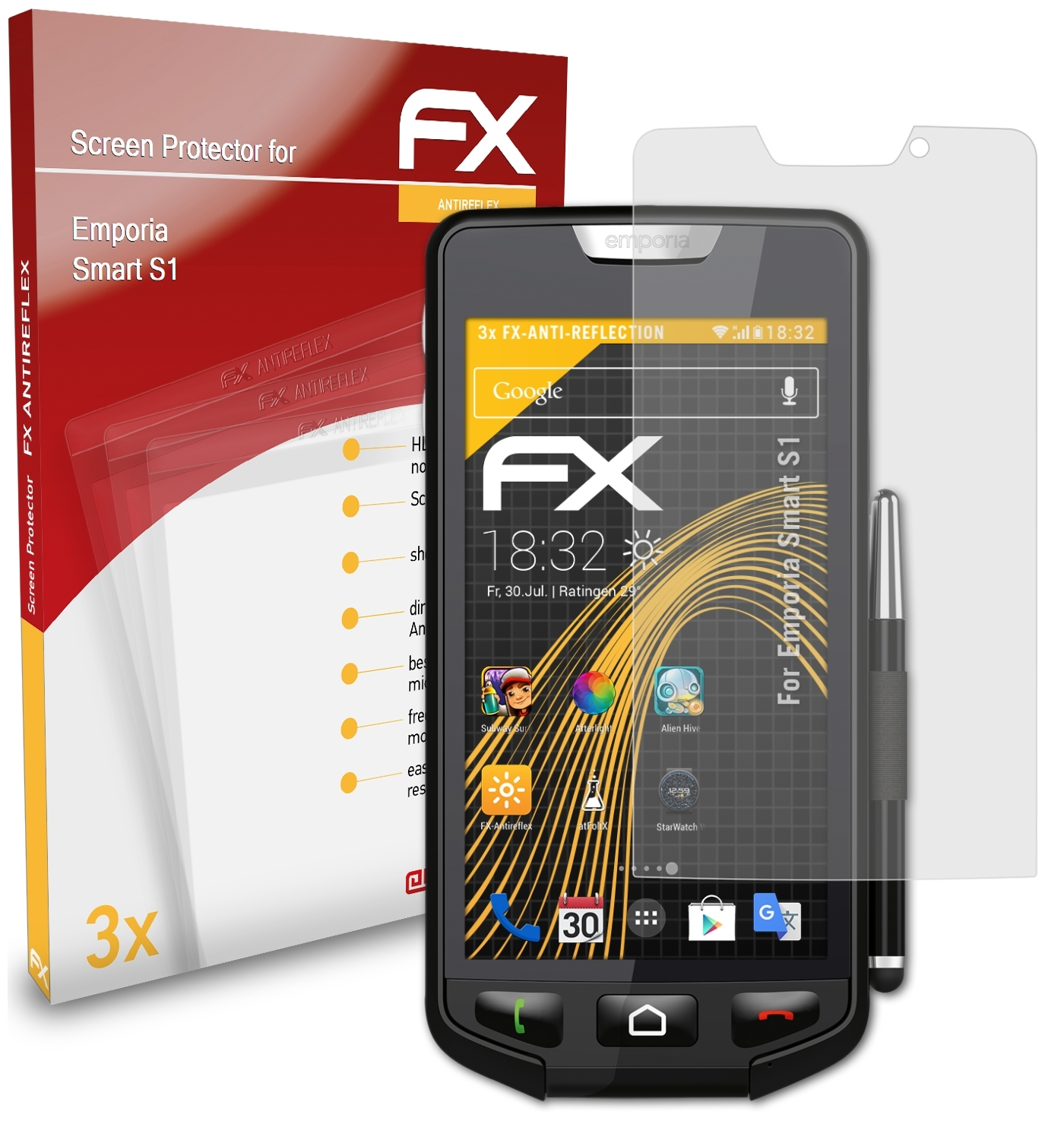 3x FX-Antireflex Emporia ATFOLIX Smart (S1)) Displayschutz(für