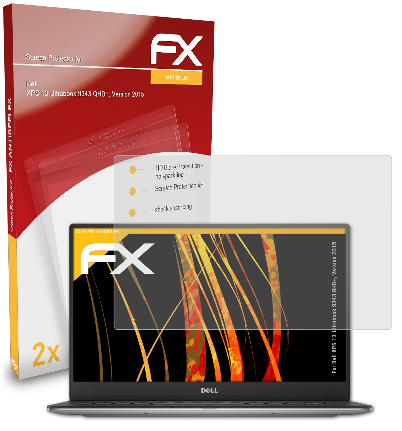 ATFOLIX 2x FX-Antireflex 2015)) Dell Ultrabook (9343 Displayschutz(für QHD+, 13 XPS Version