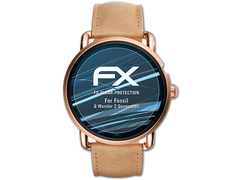 ATFOLIX 3x FX-Clear Displayschutz(für Fossil Q Wander (2.Generation))