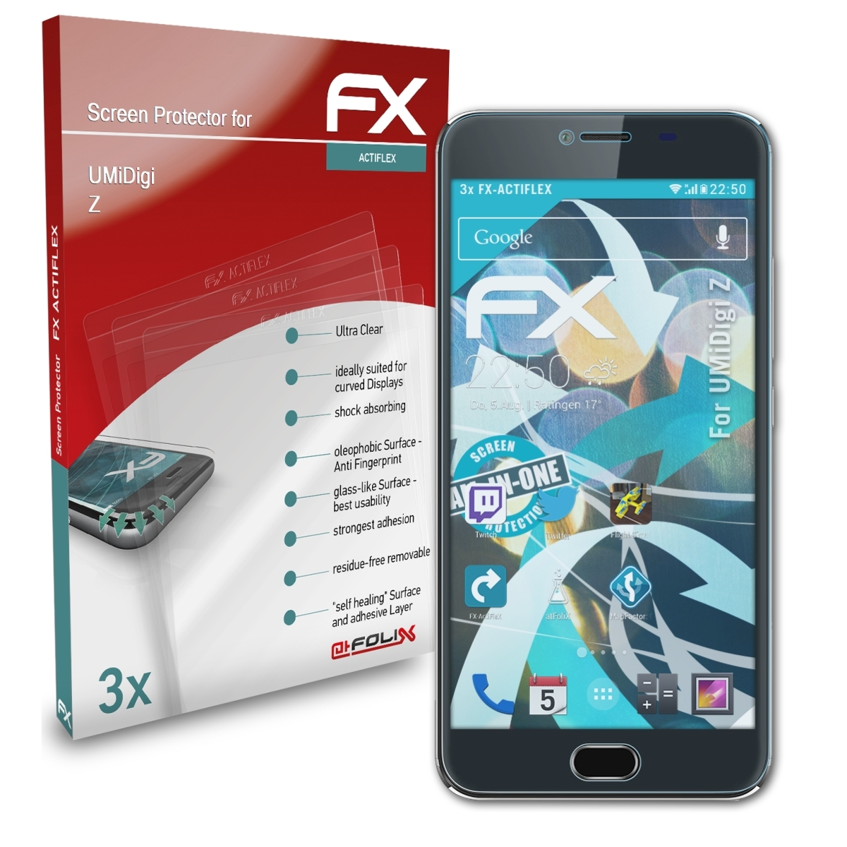 ATFOLIX 3x FX-ActiFleX Displayschutz(für UMiDigi Z)