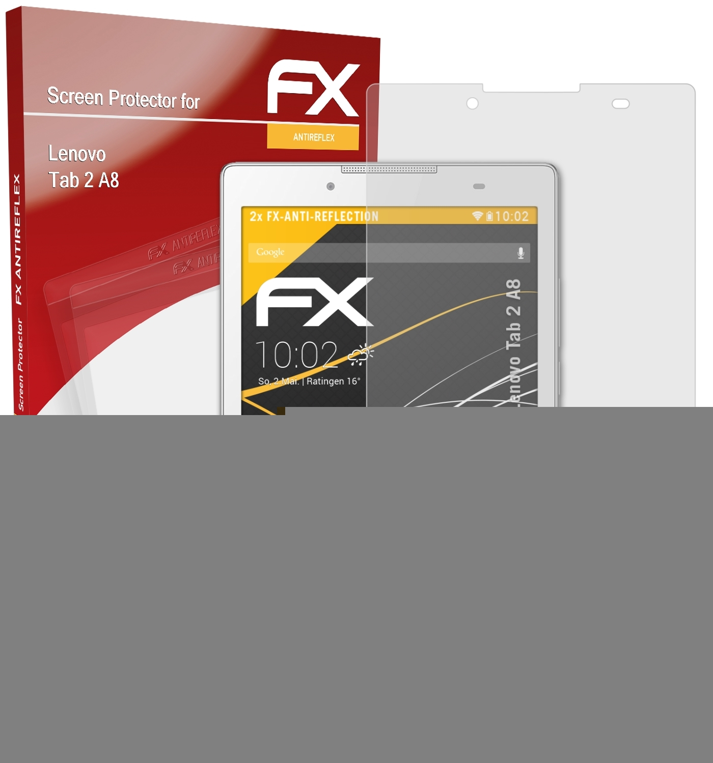 2x Lenovo Displayschutz(für FX-Antireflex 2 A8) Tab ATFOLIX