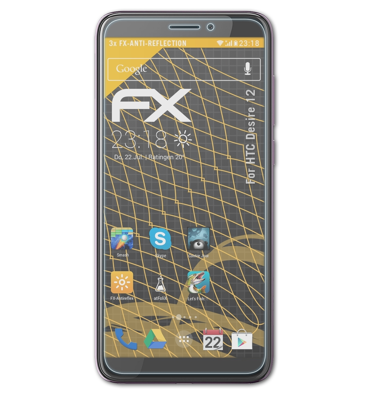 FX-Antireflex 3x HTC Displayschutz(für Desire ATFOLIX 12)