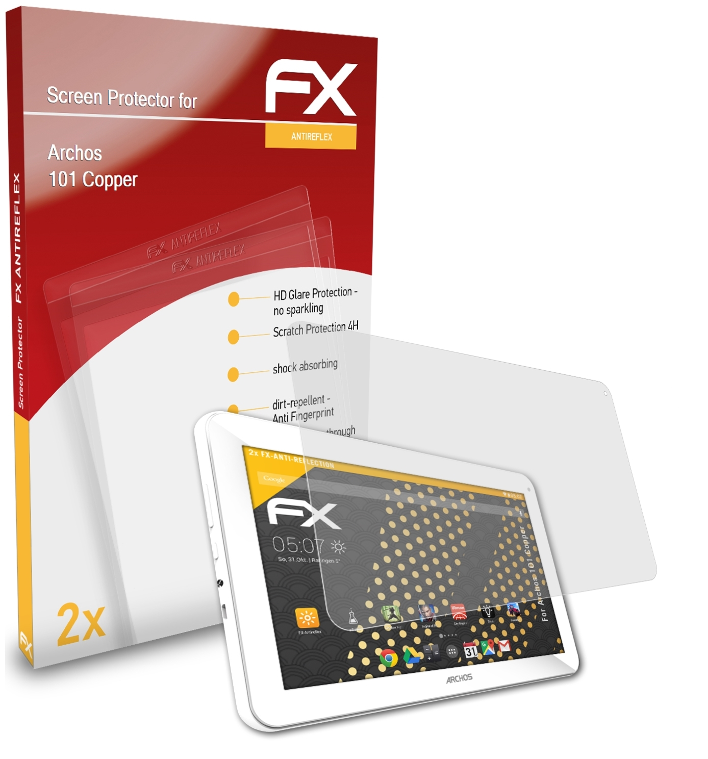 ATFOLIX 2x FX-Antireflex Displayschutz(für Copper) 101 Archos