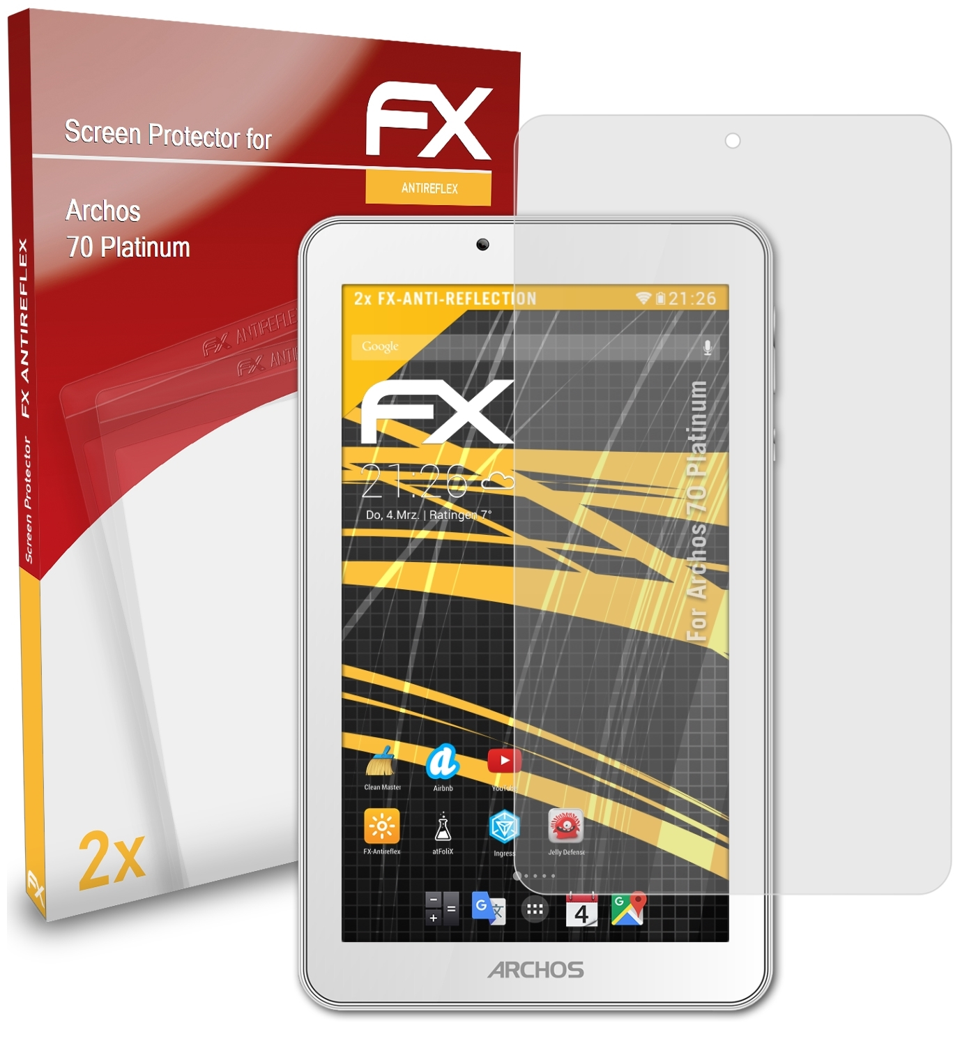ATFOLIX 2x FX-Antireflex Displayschutz(für Platinum) 70 Archos