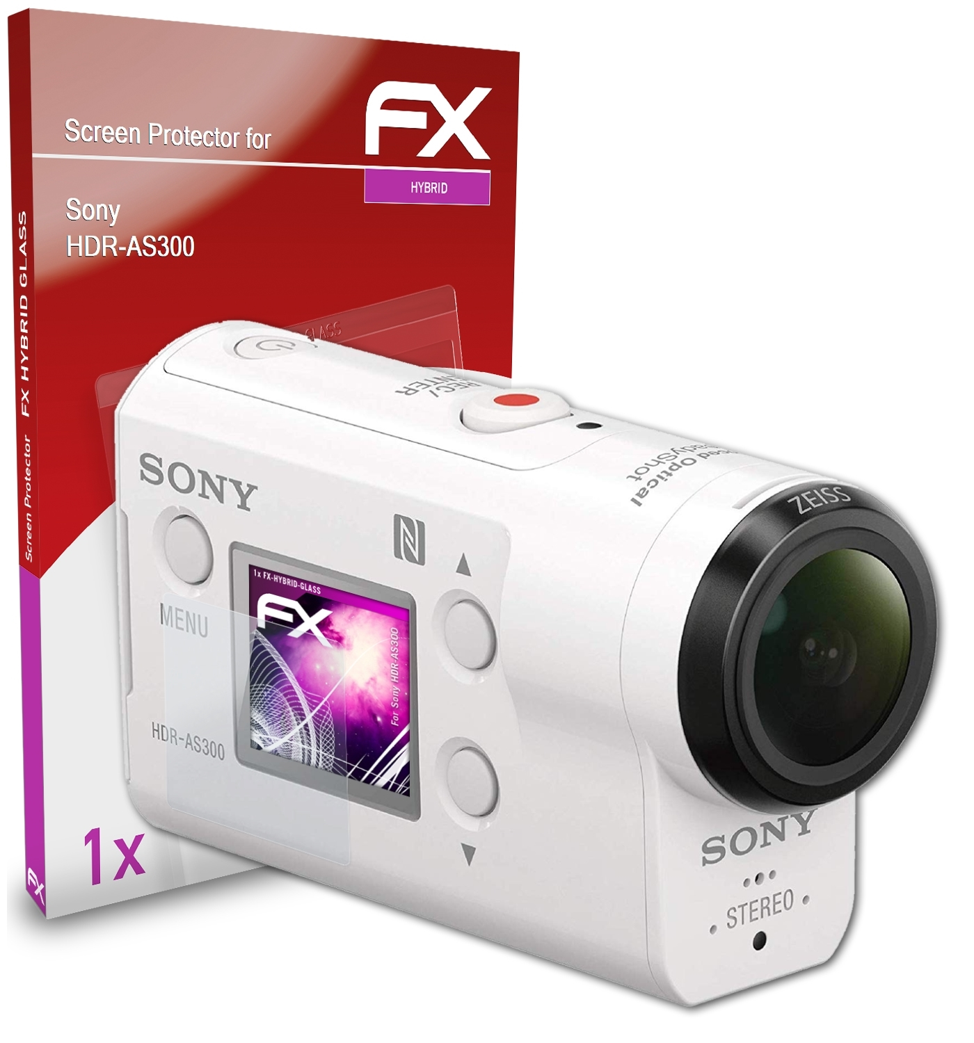 Sony FX-Hybrid-Glass ATFOLIX HDR-AS300) Schutzglas(für