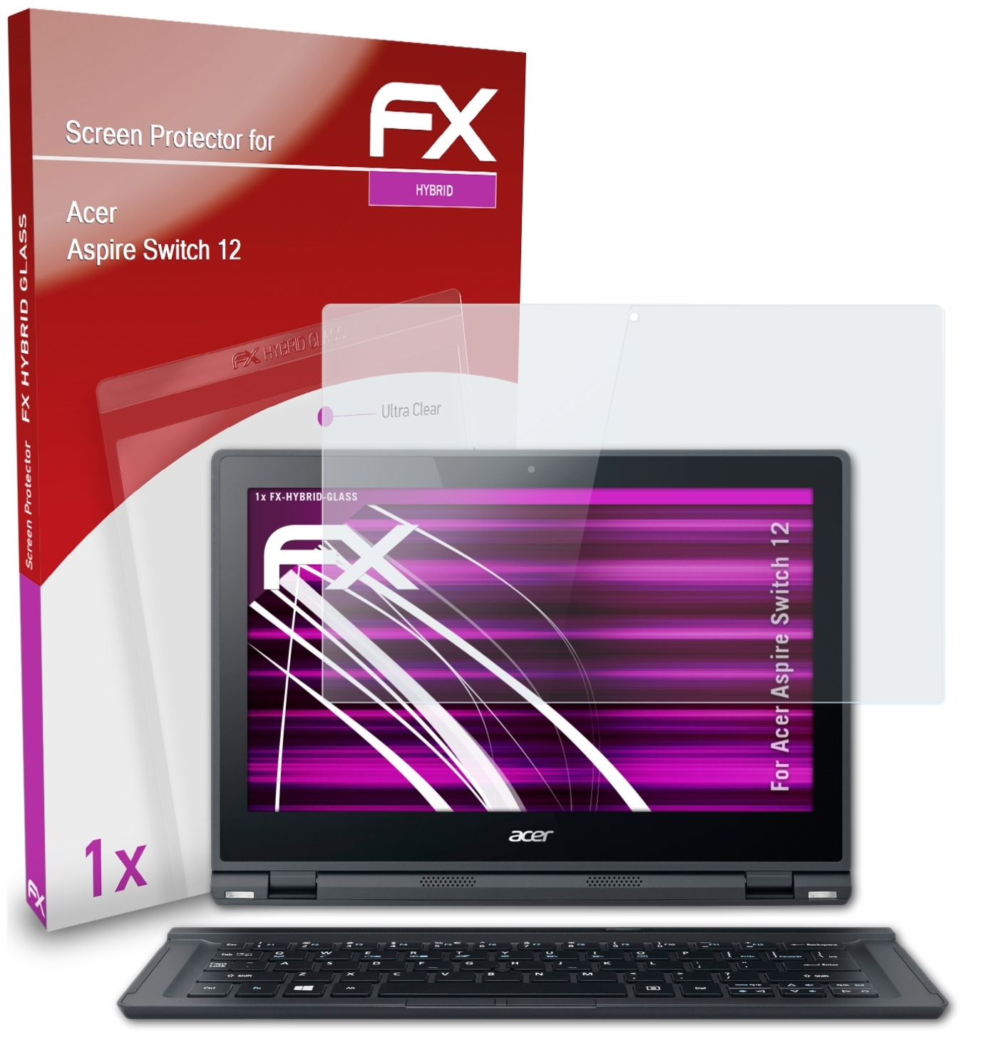 ATFOLIX FX-Hybrid-Glass Schutzglas(für Acer 12) Switch Aspire