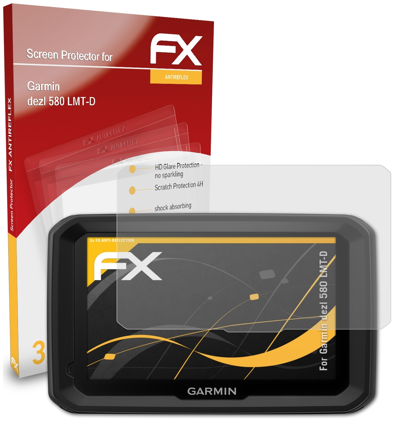 ATFOLIX 3x FX-Antireflex Displayschutz(für Garmin dezl LMT-D) 580