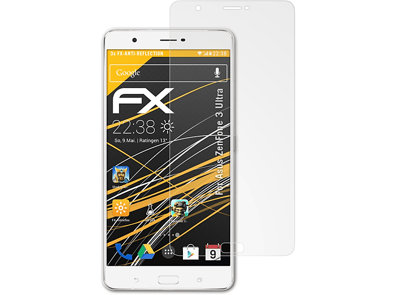 ATFOLIX 3x FX-Antireflex Displayschutz(für Asus Ultra) 3 ZenFone