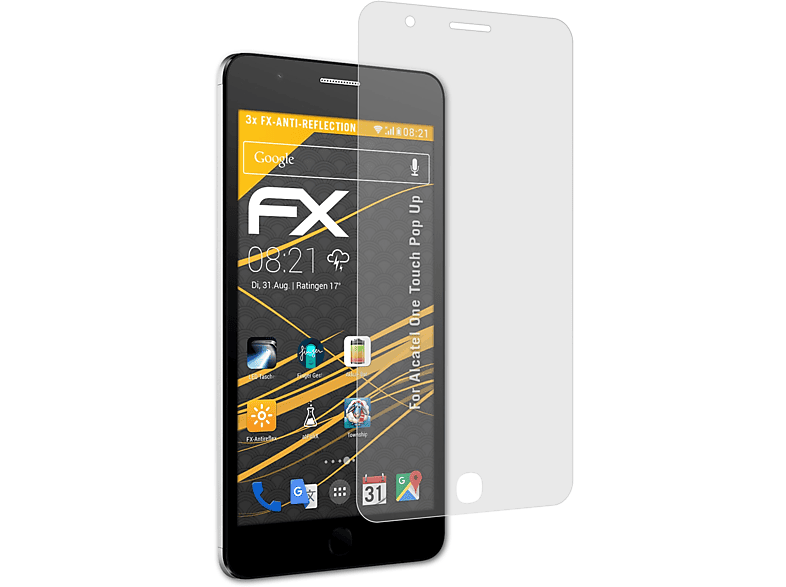 ATFOLIX 3x FX-Antireflex Displayschutz(für Alcatel One Touch Pop Up)