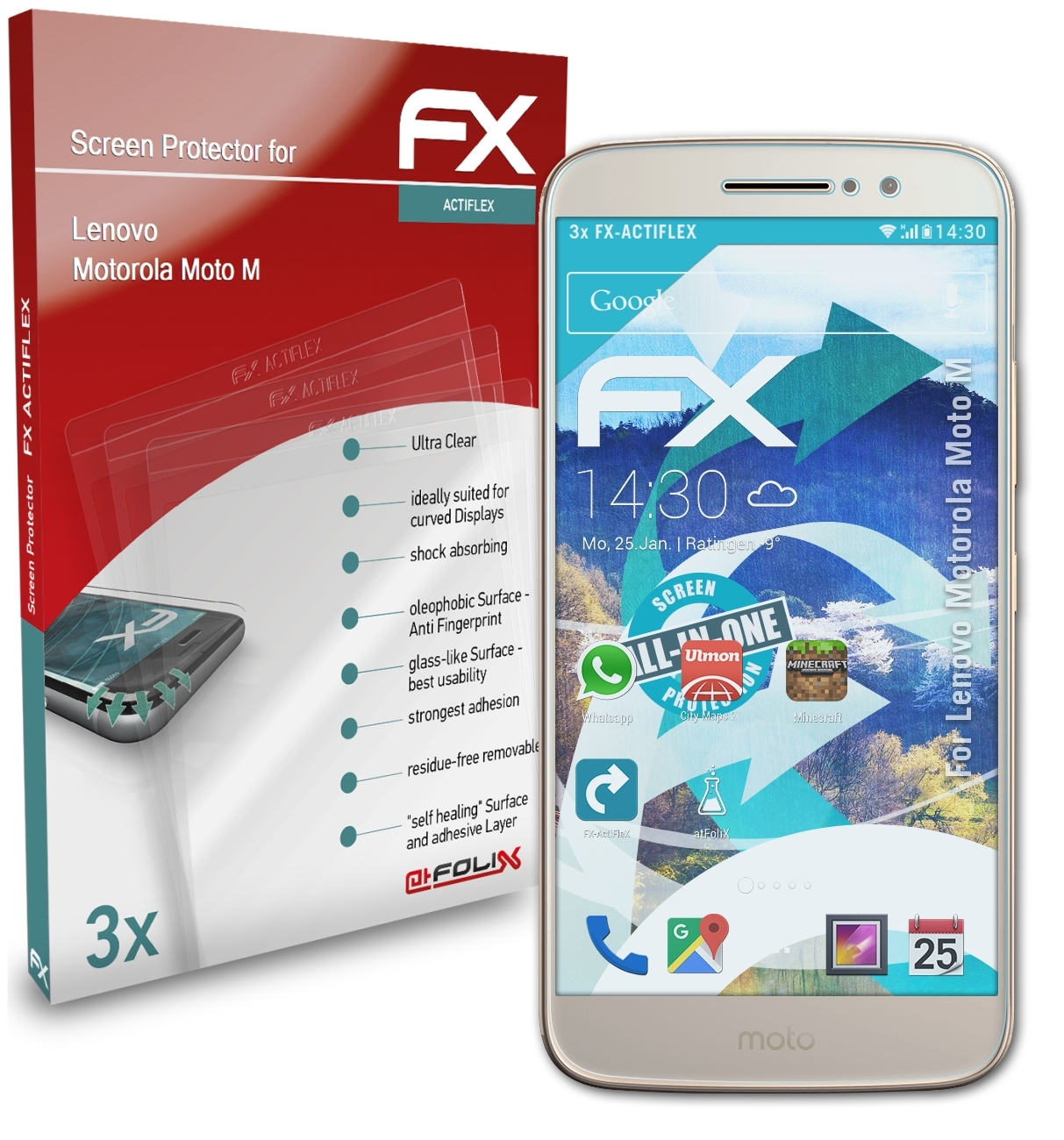 Motorola ATFOLIX Displayschutz(für M) 3x FX-ActiFleX Moto Lenovo