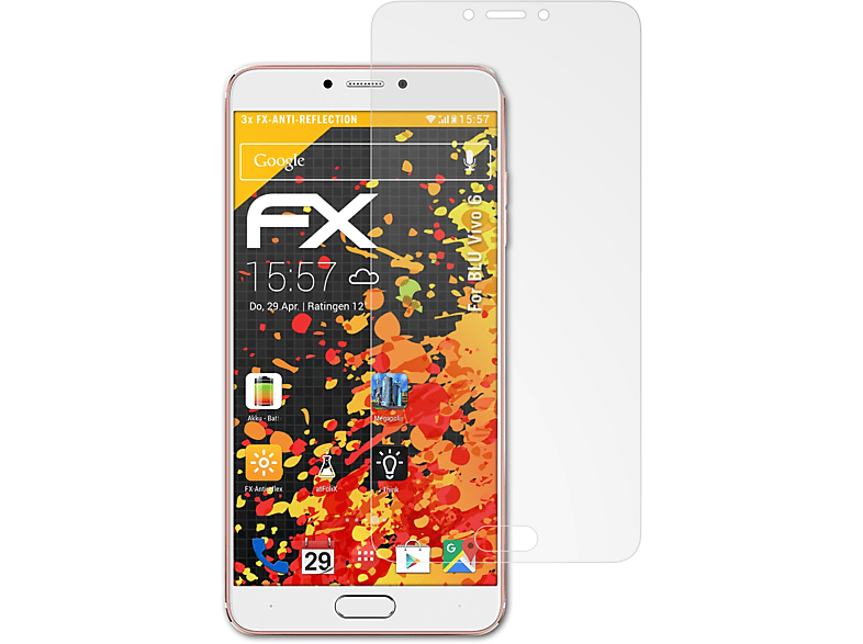 BLU FX-Antireflex ATFOLIX 6) 3x Displayschutz(für Vivo