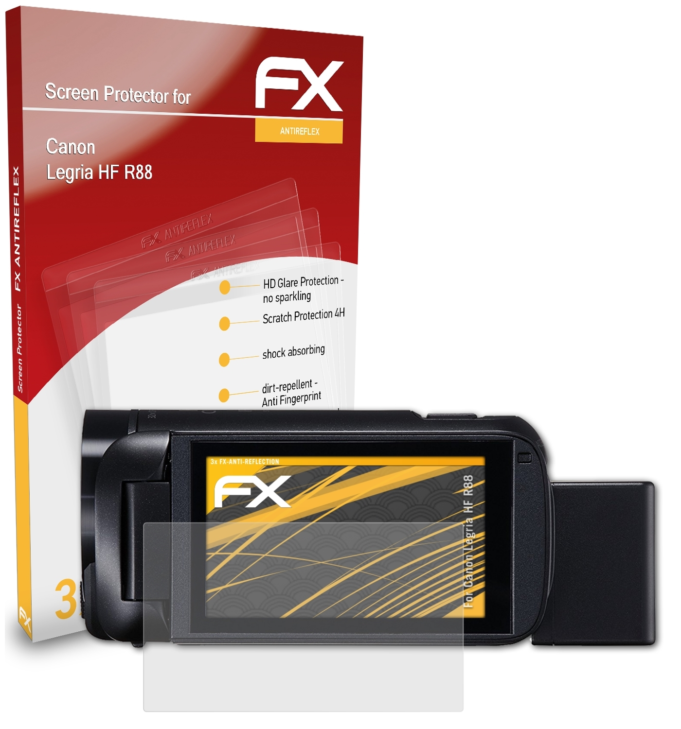 R88) 3x Canon ATFOLIX Legria HF FX-Antireflex Displayschutz(für