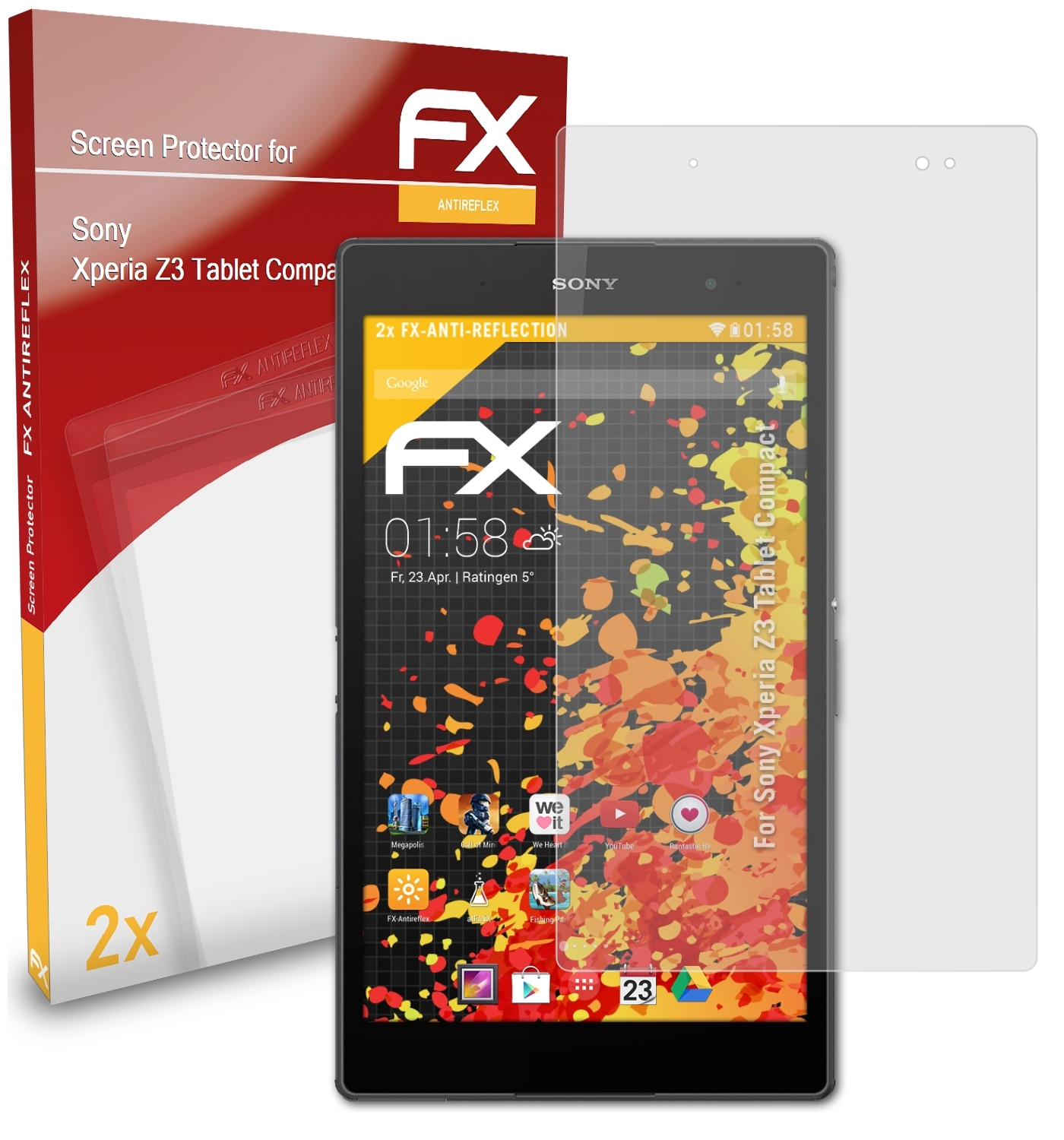 ATFOLIX 2x FX-Antireflex Displayschutz(für Xperia Tablet Z3 Compact) Sony