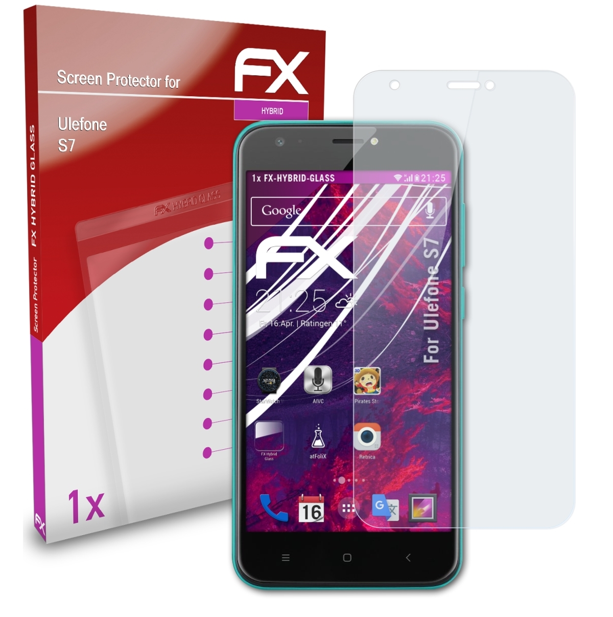 ATFOLIX FX-Hybrid-Glass Schutzglas(für Ulefone S7)
