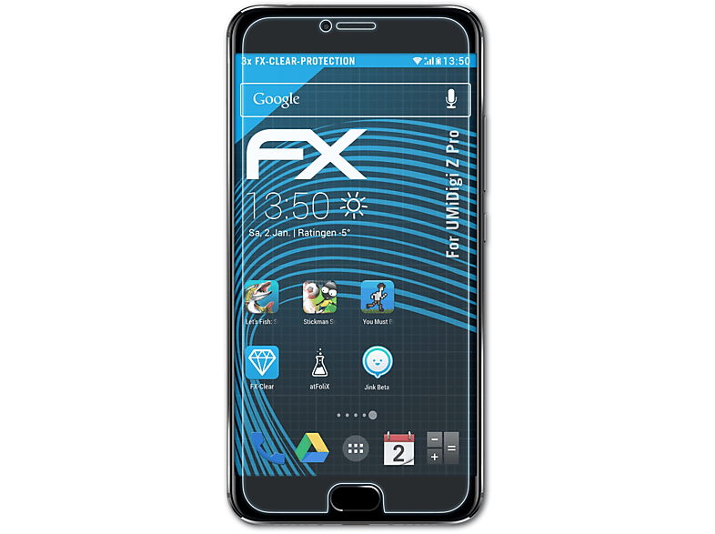 ATFOLIX 3x FX-Clear Displayschutz(für UMiDigi Z Pro)