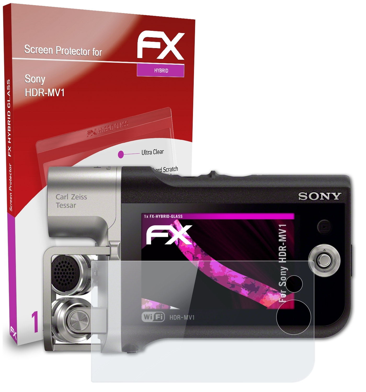ATFOLIX FX-Hybrid-Glass Schutzglas(für HDR-MV1) Sony