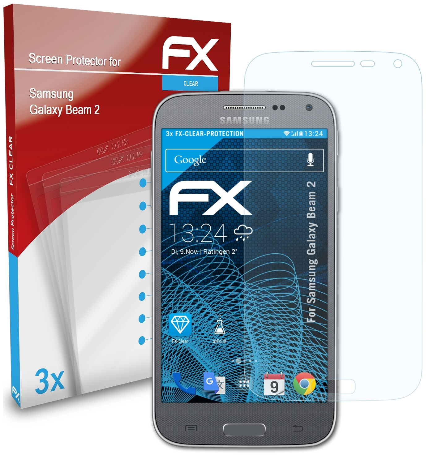 ATFOLIX 3x FX-Clear 2) Galaxy Beam Displayschutz(für Samsung