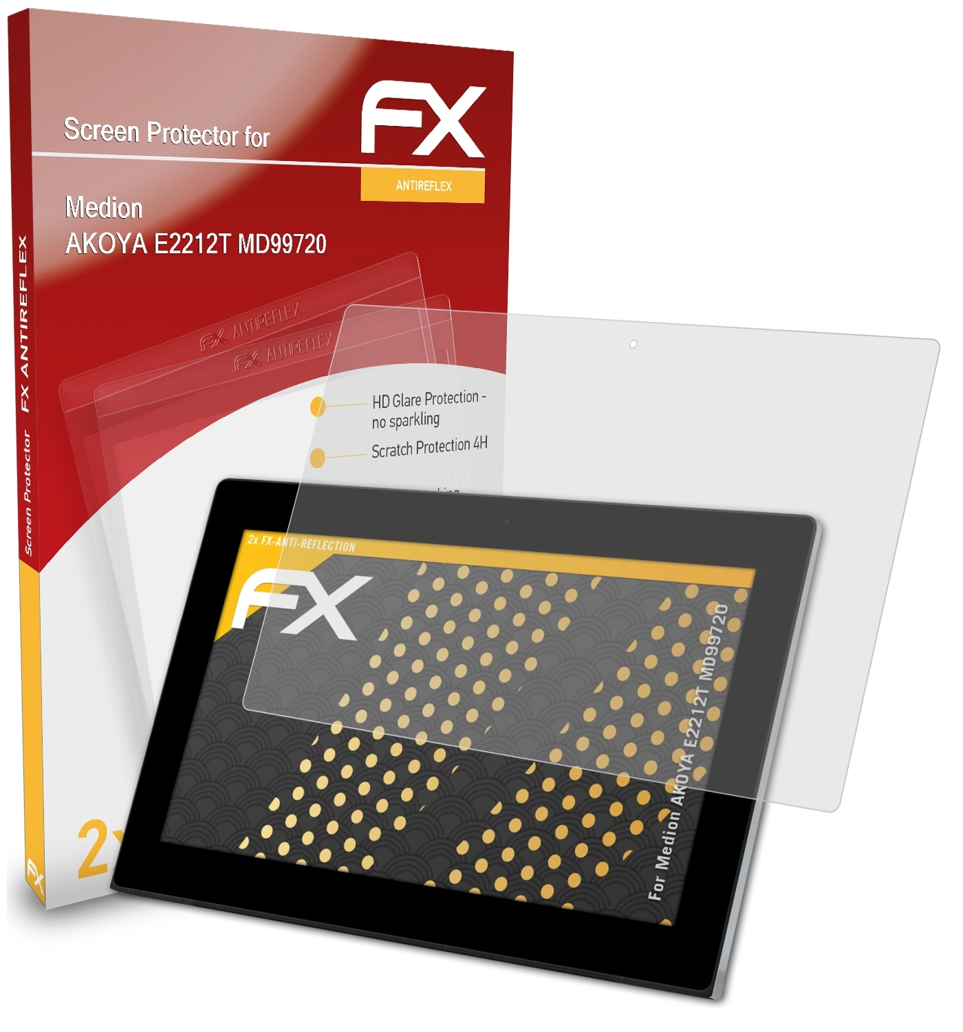 (MD99720)) AKOYA ATFOLIX E2212T Medion Displayschutz(für FX-Antireflex 2x