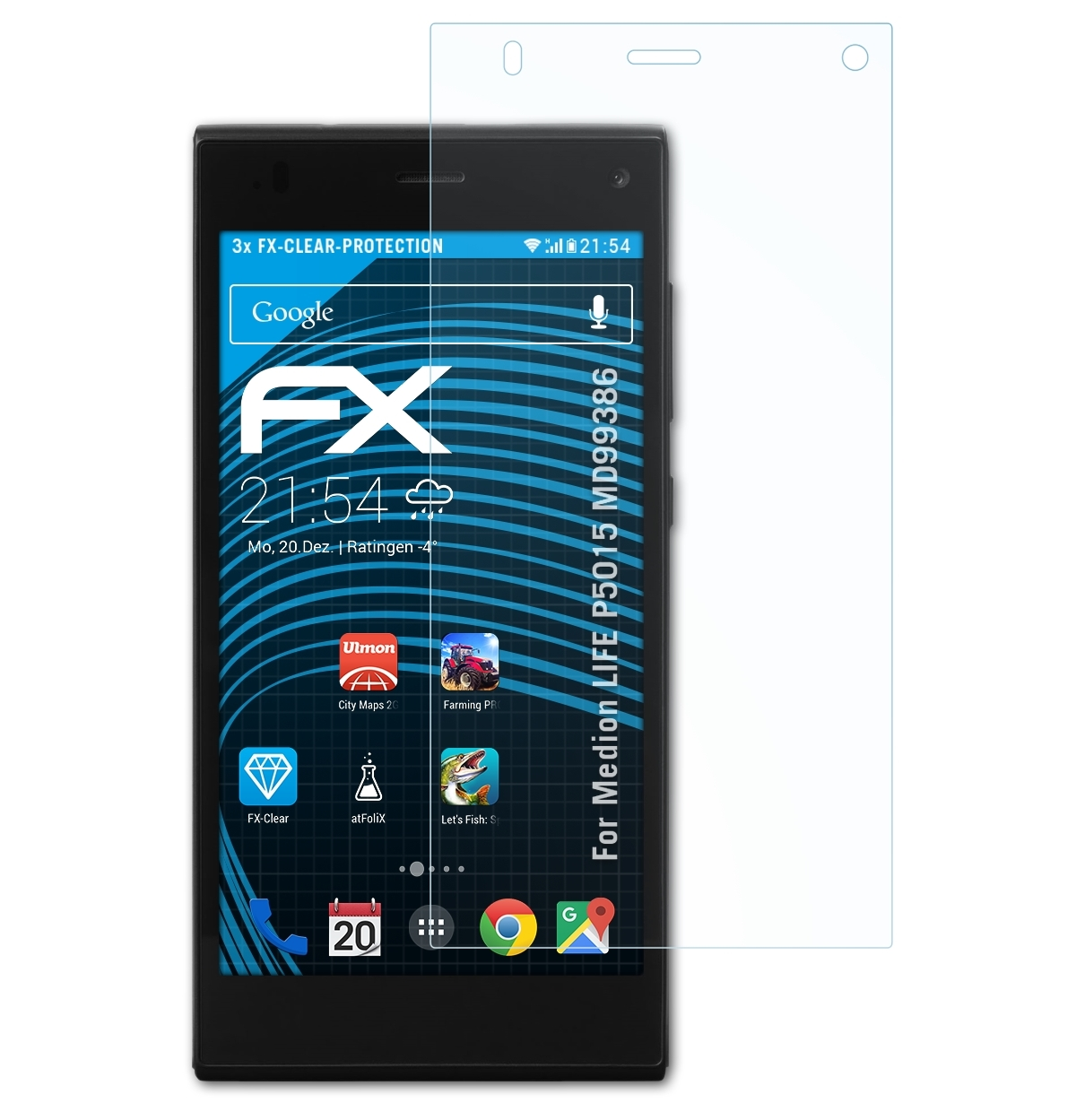 ATFOLIX 3x FX-Clear Displayschutz(für Medion LIFE P5015 (MD99386))