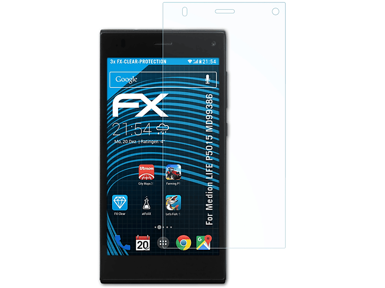 (MD99386)) Medion FX-Clear 3x P5015 ATFOLIX LIFE Displayschutz(für