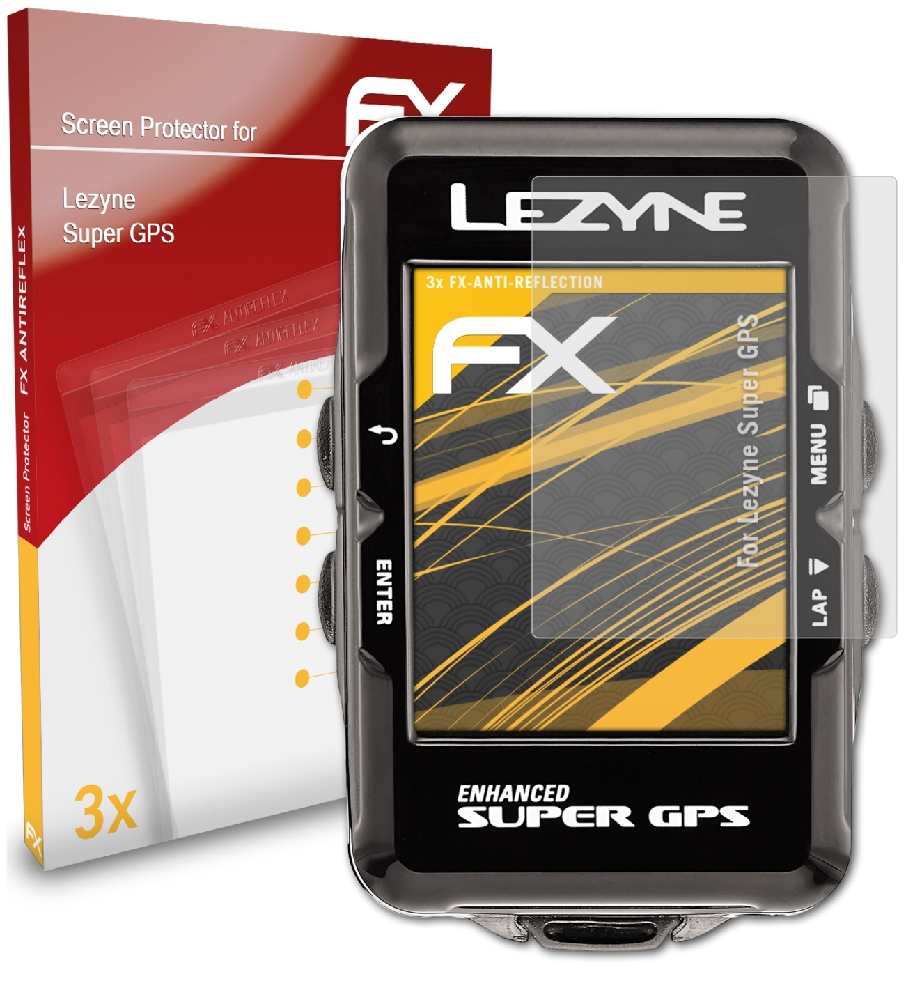 ATFOLIX 3x FX-Antireflex Displayschutz(für Lezyne Super GPS)