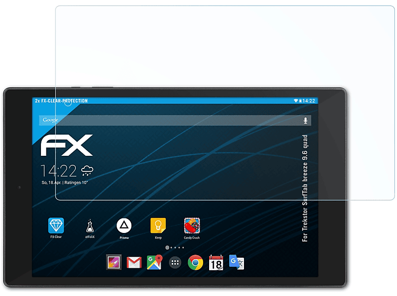 FX-Clear Trekstor quad) breeze 9.6 ATFOLIX 2x Displayschutz(für SurfTab