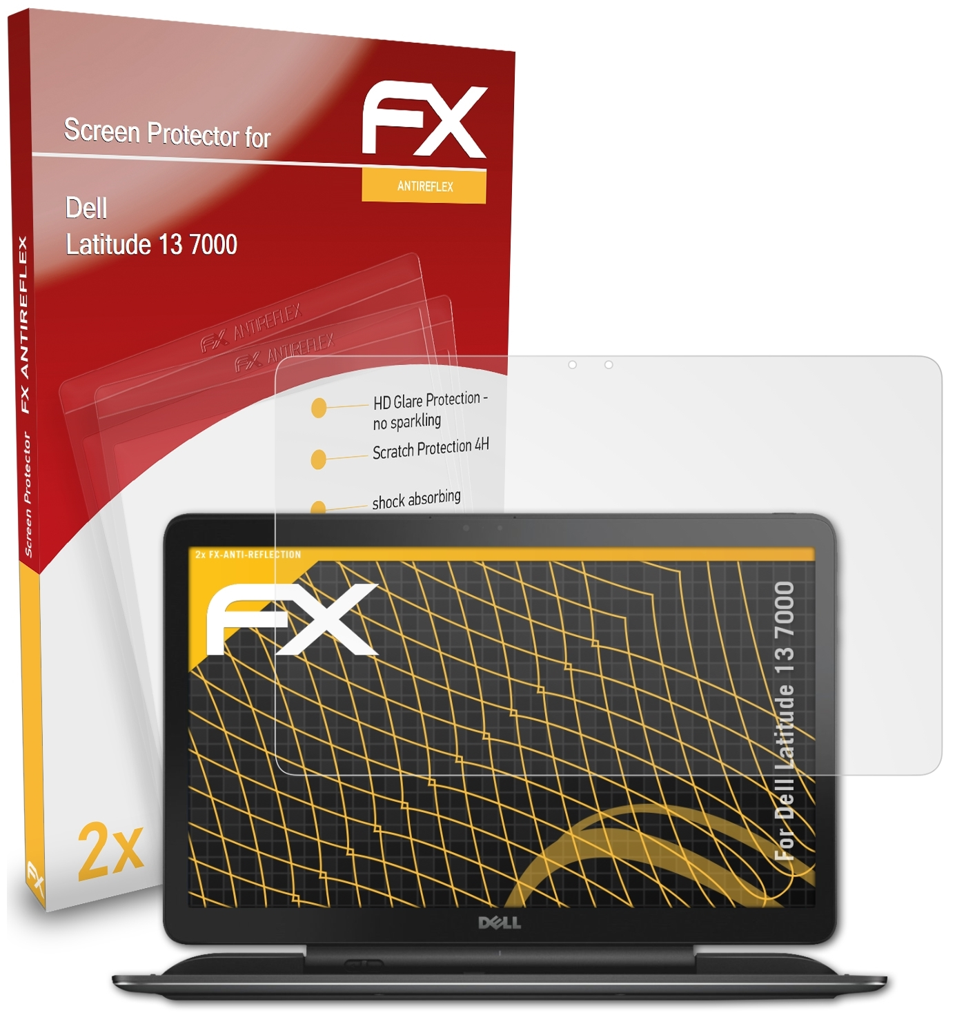 ATFOLIX 2x FX-Antireflex 13 Latitude Displayschutz(für Dell 7000)