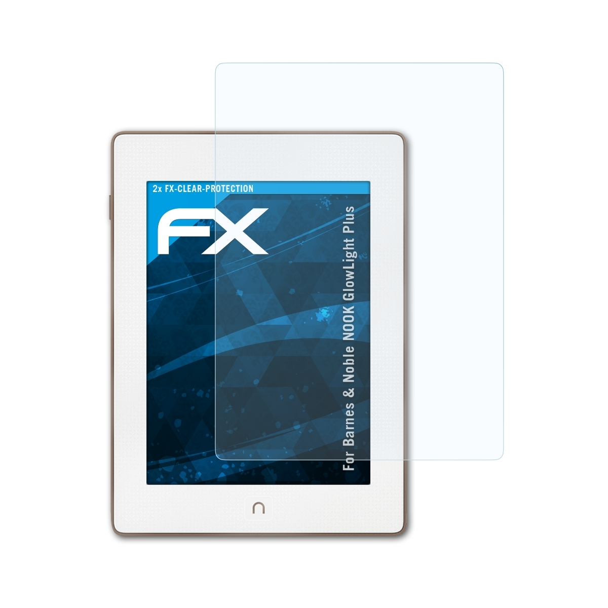 Barnes FX-Clear GlowLight Plus) Noble ATFOLIX Displayschutz(für NOOK 2x &