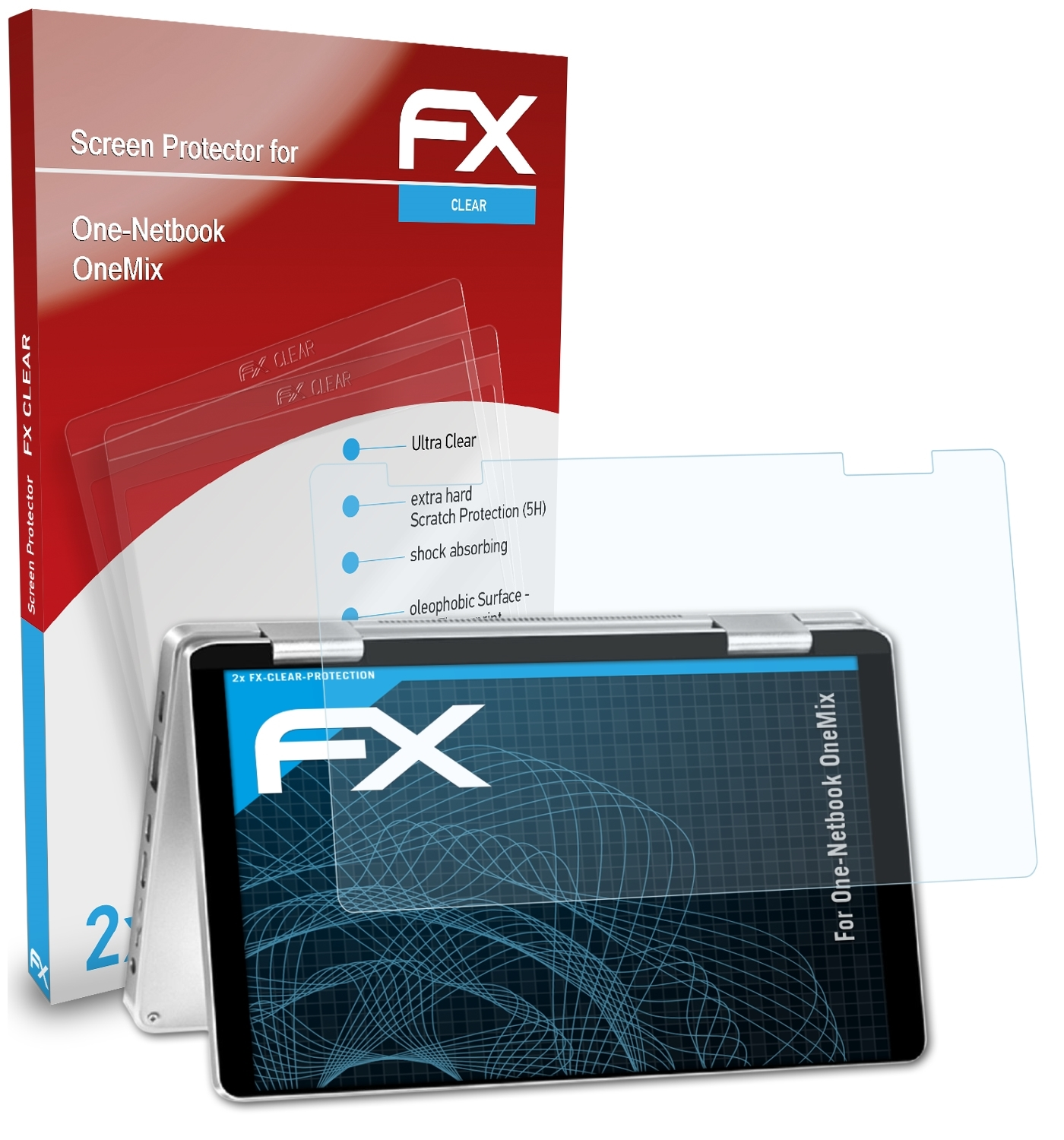 Displayschutz(für 2x One-Netbook ATFOLIX OneMix) FX-Clear