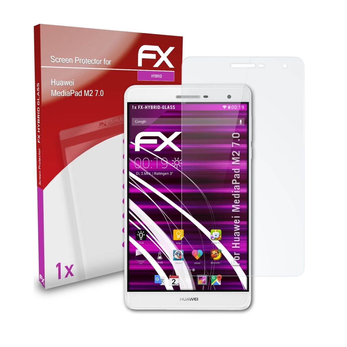 7.0) FX-Hybrid-Glass Schutzglas(für ATFOLIX MediaPad Huawei M2