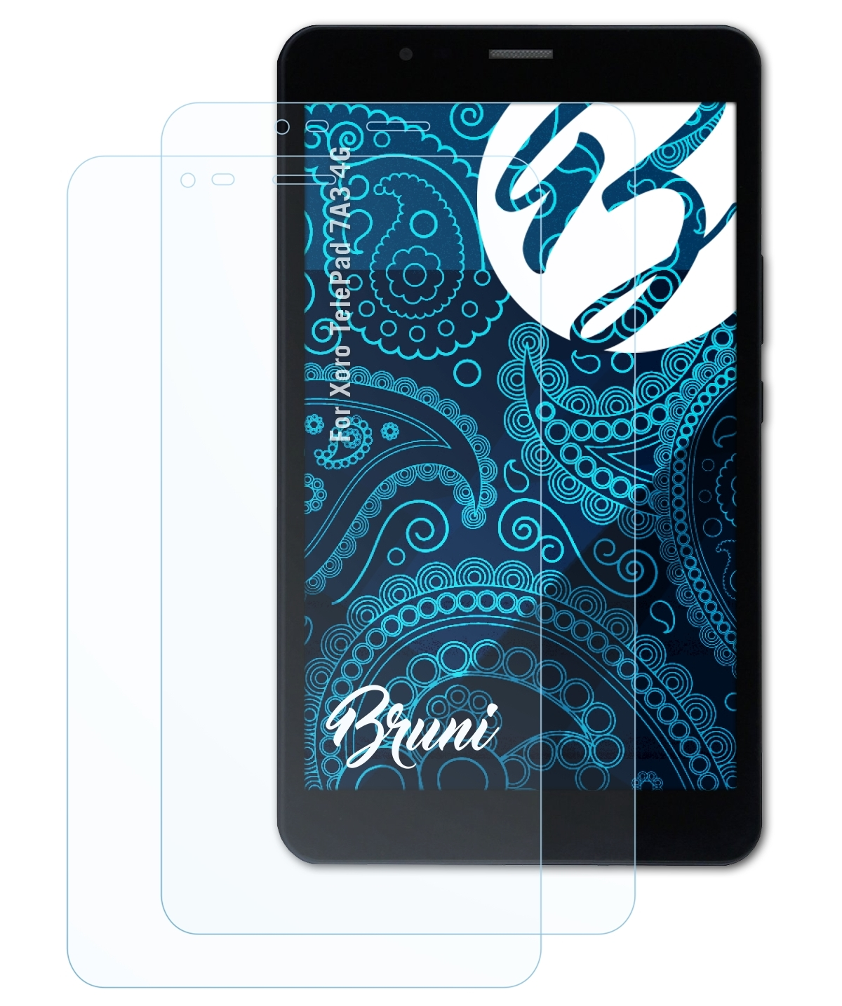 BRUNI 2x Basics-Clear Schutzfolie(für TelePad 4G) 7A3 Xoro