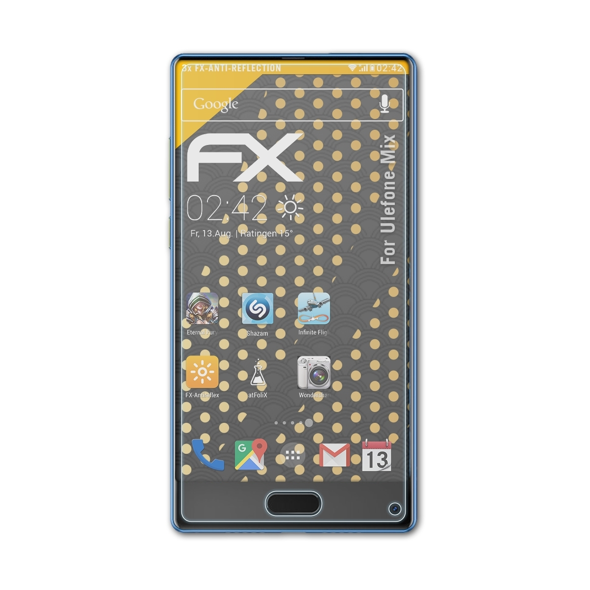 ATFOLIX FX-Antireflex Mix) Ulefone 3x Displayschutz(für