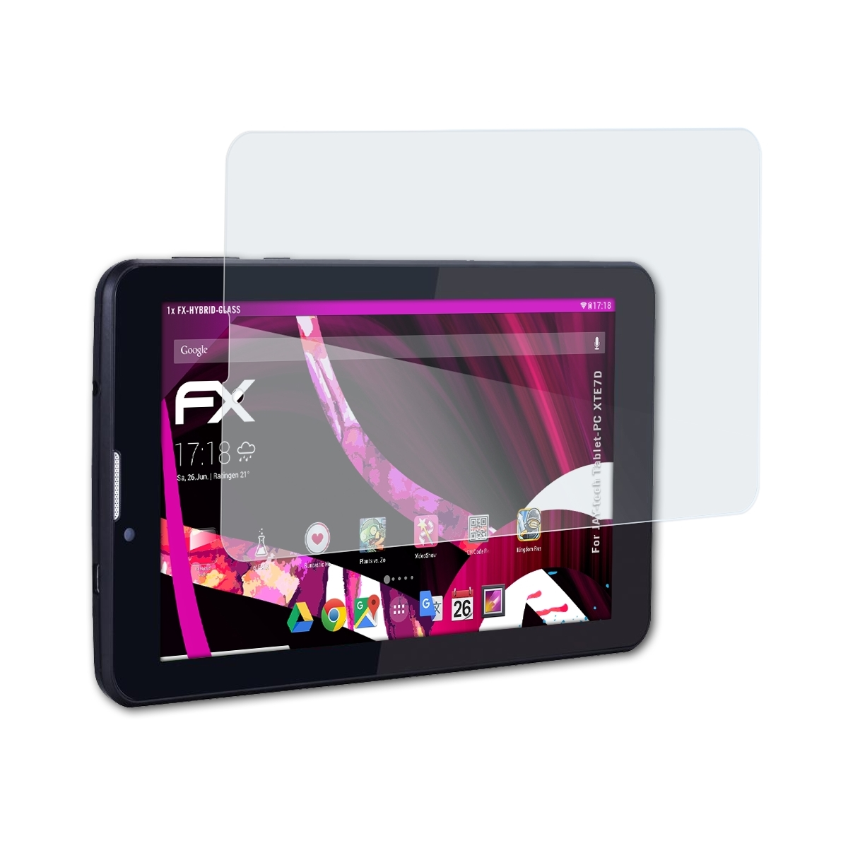 ATFOLIX FX-Hybrid-Glass Schutzglas(für JAY-tech XTE7D) Tablet-PC