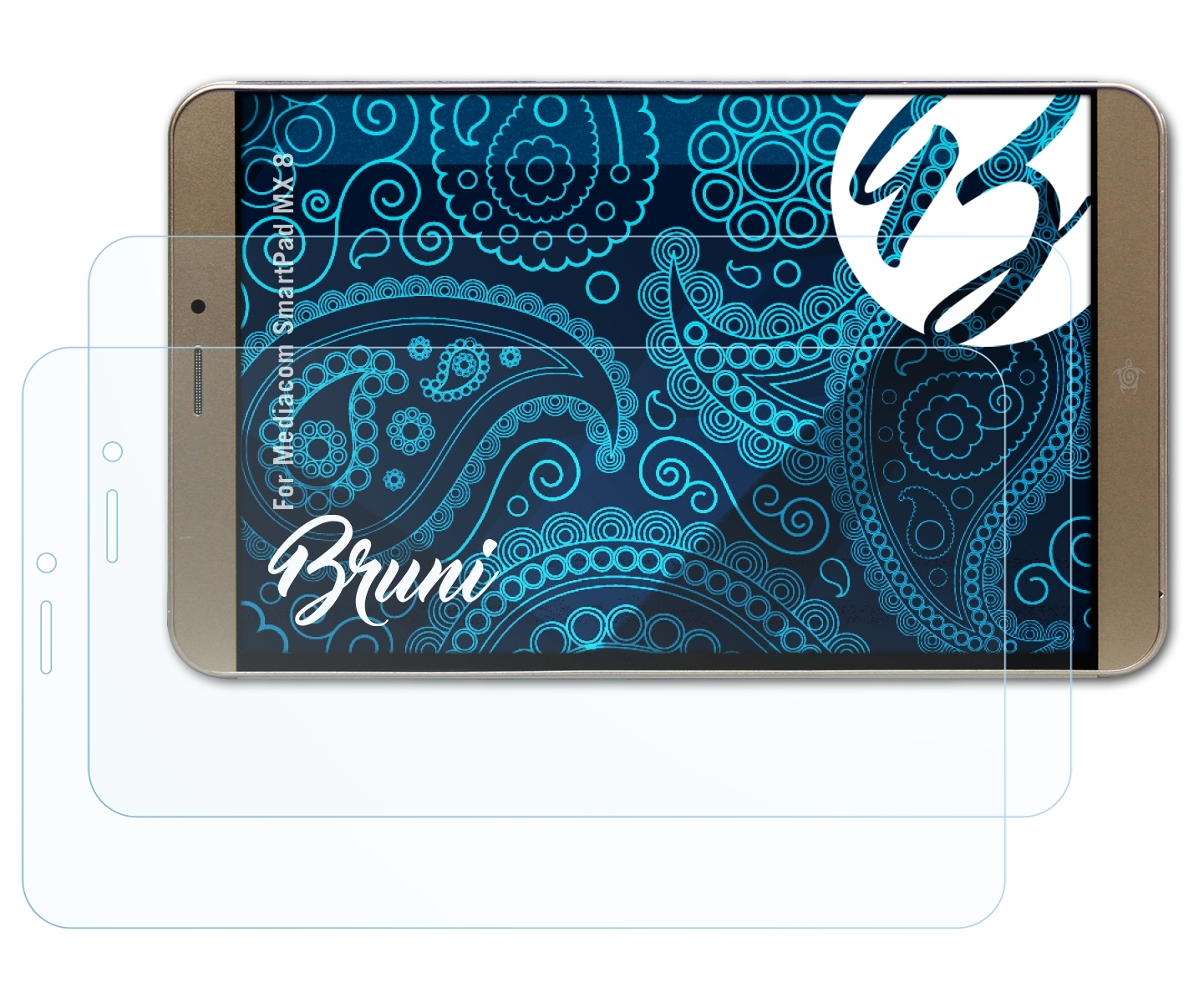 BRUNI 2x Basics-Clear Schutzfolie(für Mediacom 8) MX SmartPad