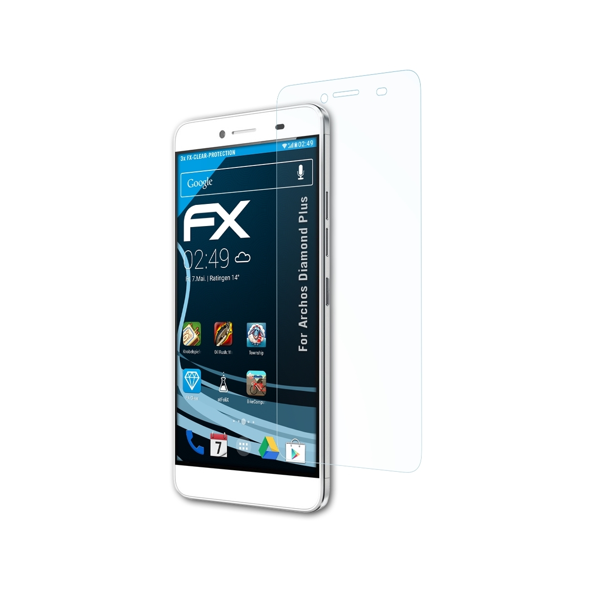 3x Plus) ATFOLIX Archos Displayschutz(für Diamond FX-Clear