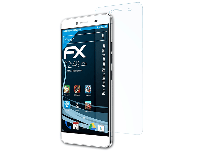 ATFOLIX 3x FX-Clear Displayschutz(für Archos Diamond Plus)