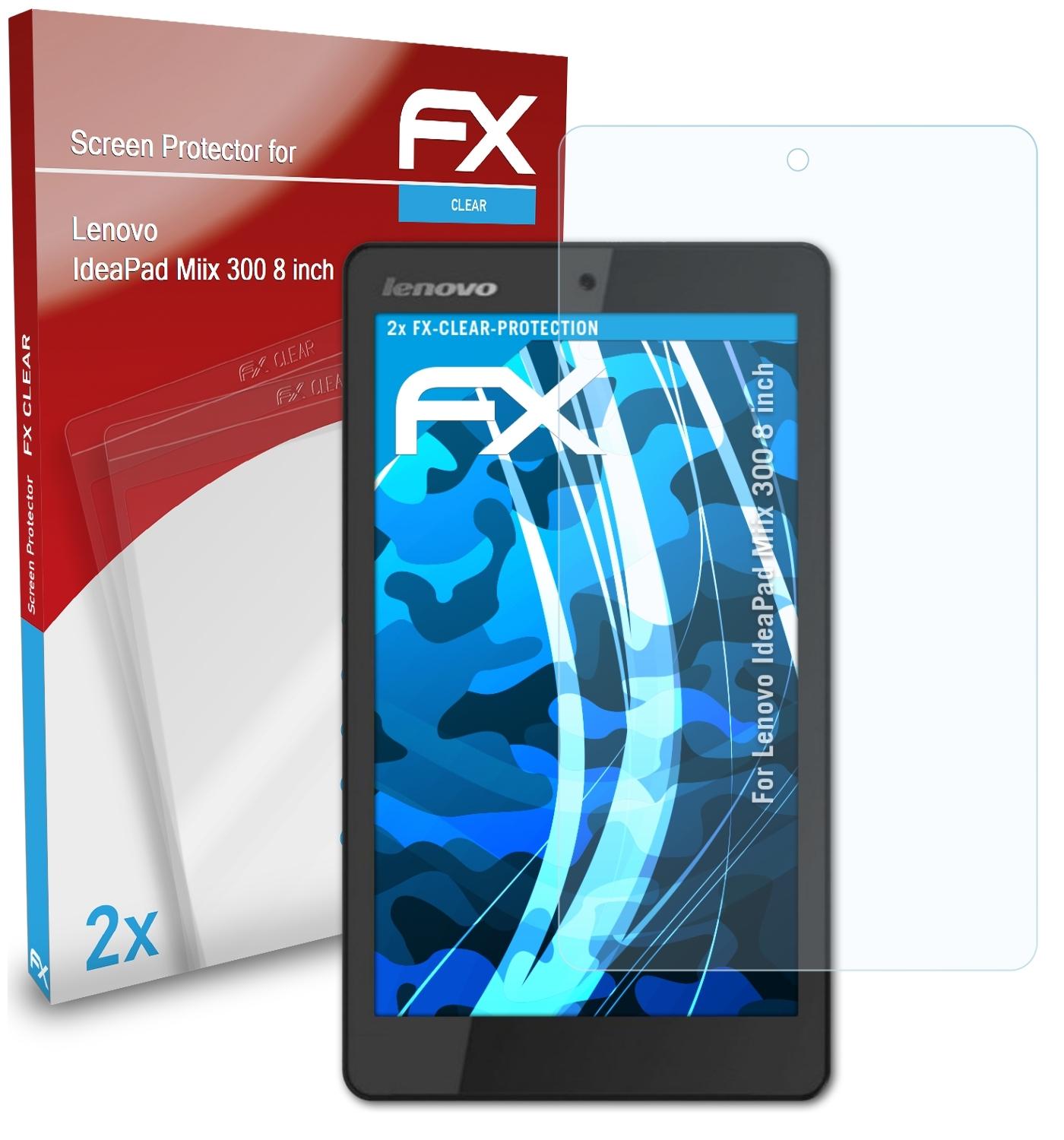 ATFOLIX 2x FX-Clear Displayschutz(für Lenovo (8 Miix IdeaPad inch)) 300